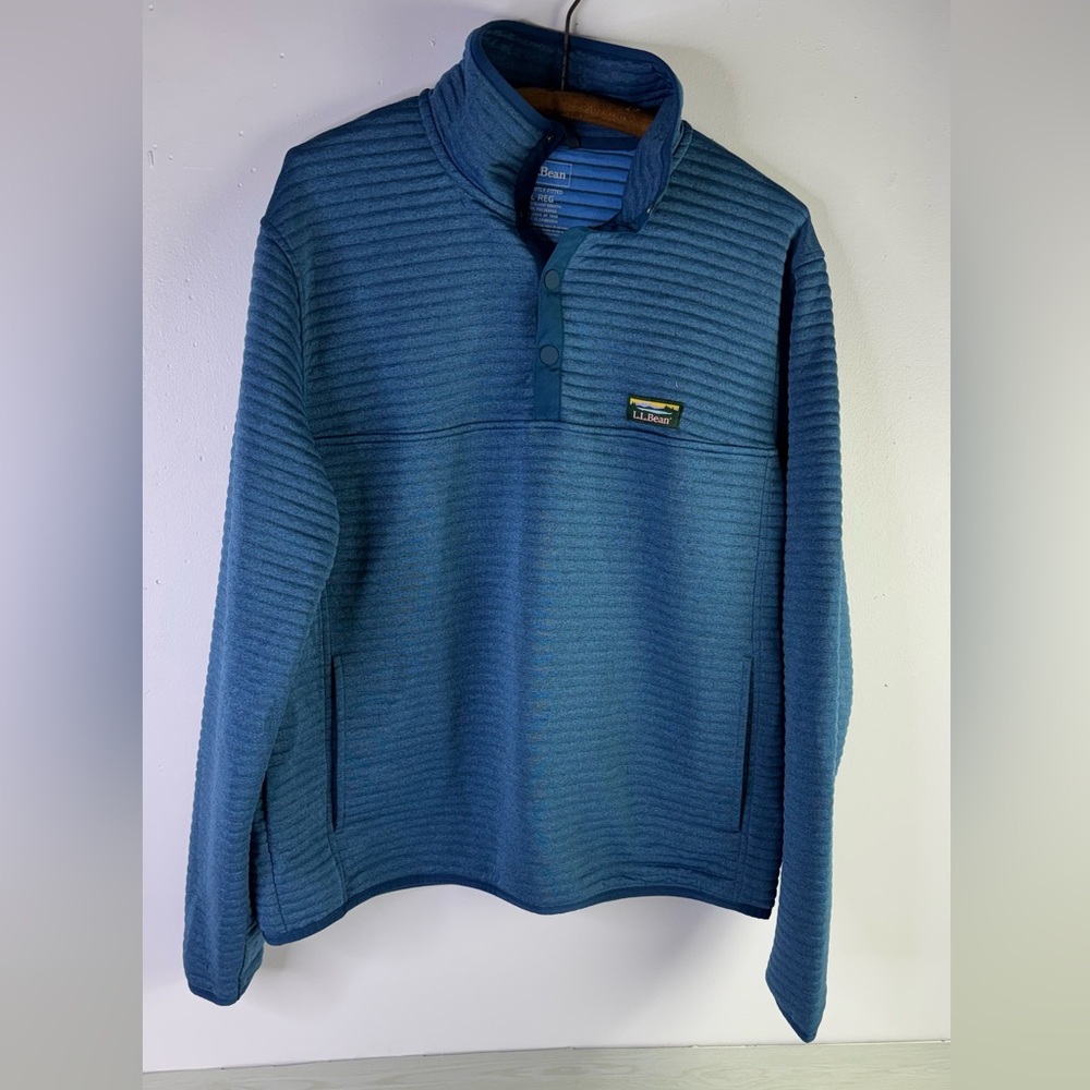 L.L. Bean Men's Airlight Knit Colorblock Pullover Katahdin SZ L Marine Blue